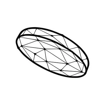 Circle polygonal icon isolated on white background Stock Illustration