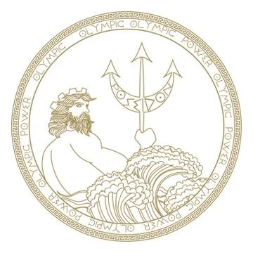 Circle poseidon logo design Stock Illustration