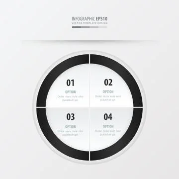 Circle presentation template  black and white color Stock Illustration