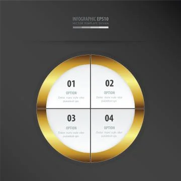 Circle presentation template   gold color Illustrazione stock