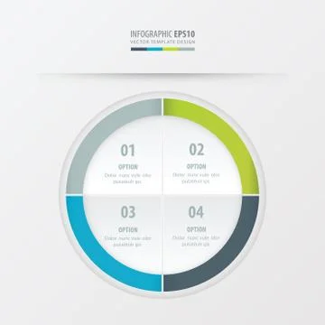 Circle presentation template   Green, blue, gray color Stock Illustration