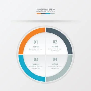 Circle presentation template Orange , blue, gray color Stock Illustration