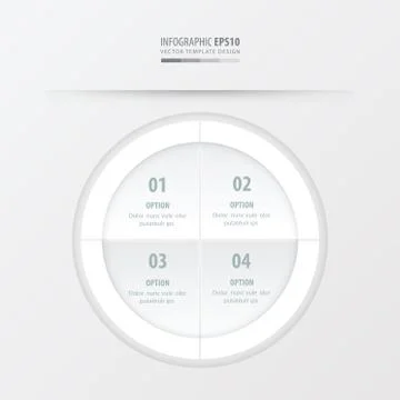 Circle presentation template white color Stock Illustration