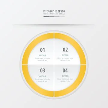 Circle presentation template   yellow color Stock Illustration