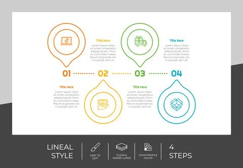 Circle process infographic vector design with 4 steps &amp;colorful style for pre 스톡 일러스트