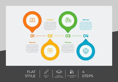 Circle process infographic vector design with 4 steps &amp;colorful style for pre 스톡 일러스트