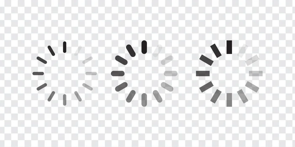 Circle progress bar loader. Round cyclic icon. Illustrazione stock