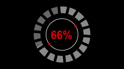 Circle progress bar, Percent indicator, Futuristic radial HUD Stock Footage 246565628