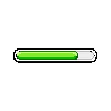 Circle progress bar pixel art vector illustration Stock Illustration
