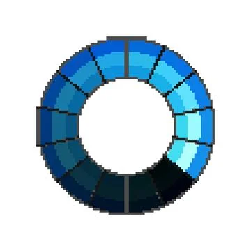 Circle progress bar round pixel art vector illustration Stock Illustration