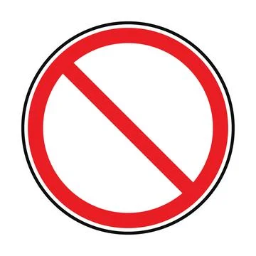 Circle prohibited sign with red and black color Illustrazione stock