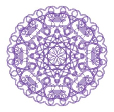 Circle purple lace star pattern Stock Illustration