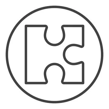 Circle with Puzzle vector Jigsaw Puzzles icon or sign in thin line style Ilustración de archivo