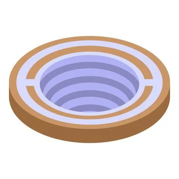 Circle quarry icon isometric vector. Mine industry Stock Illustration