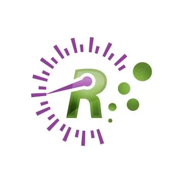 Circle R initial Letter logo design modern tech symbol icon vector graphic co Stock Illustration