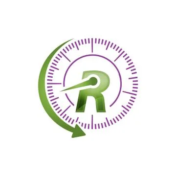 Circle R initial Letter logo design modern tech symbol icon vector graphic co Stock Illustration