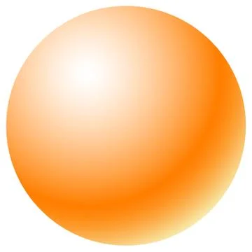Circle with radial gradient fill. Glossy one-color sphere / circle shape Stock Illustration