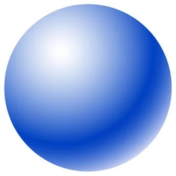 Circle with radial gradient fill. Glossy one-color sphere / circle shape Stock Illustration