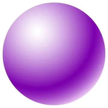 Circle with radial gradient fill. Glossy one-color sphere / circle shape Stock Illustration