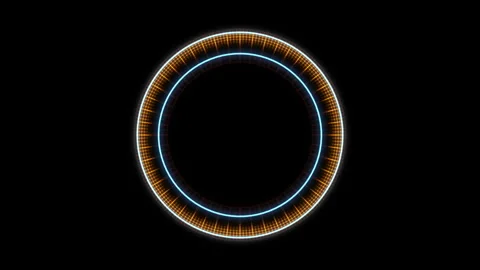 Circle Radial Tribal Geometric Patterns Audio Reactive S Orange Animation Loop Video stock 305228659