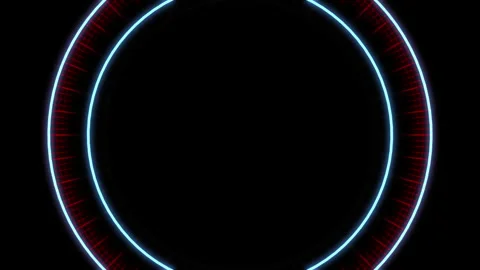 Circle Radial Tribal Geometric Patterns Audio Reactive XL Red White Animation Video stock 306089004