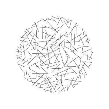 Circle of random lines Stock Illustration