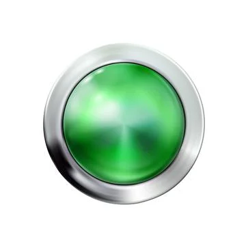 Circle realistic glossy green button. Vector illustration Eps10. Stockillustratie