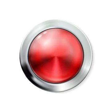 Circle realistic glossy red button. Vector illustration Eps10. Stockillustratie