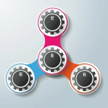 Circle rectangle chain 4 options triangle cross gears piad Stock Illustration