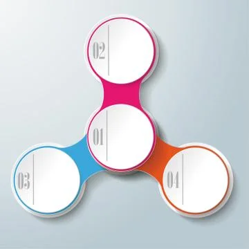 Circle rectangle chain 4 options triangle cross piad 스톡 일러스트