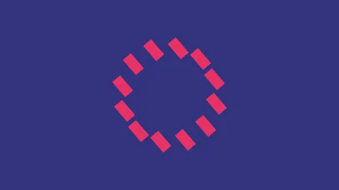 Circle of Rectangles Rotating Slowly Stock Footage 143901325