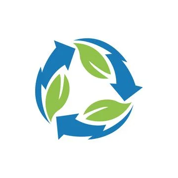 Circle recycle with growth leaf logo concept logo template Stock Illustration