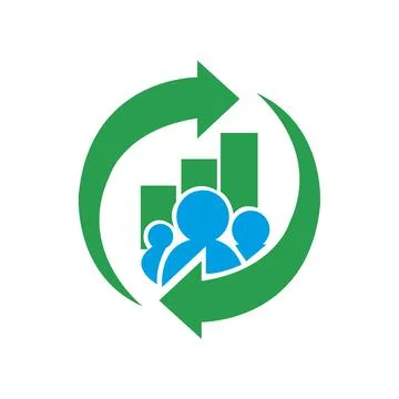 Circle recycle with growth leaf logo concept. logo template Stock Illustration