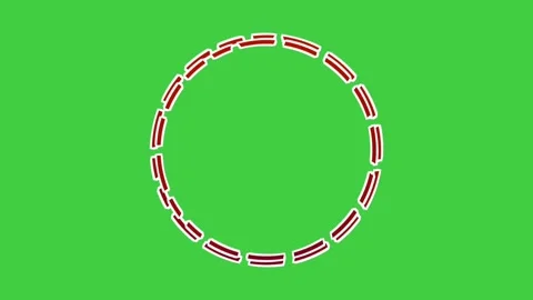 Circle red border animation rotating slow on green screen motion graphics for Stock Footage 345047501