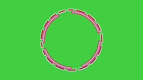 Circle red border animation rotating fast on green screen motion graphics for Stock Footage 345047542