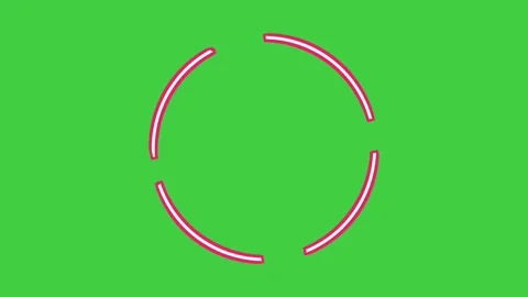 Circle red border animation rotating and spinning on green screen motion Stock Footage 345047560