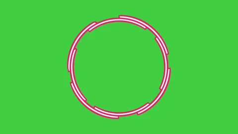 Circle red border animation rotating on green screen motion graphics for Stock Footage 345047583