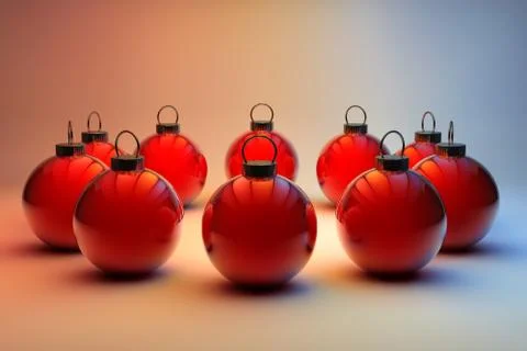 Circle of red christmas baubles Stock Illustration