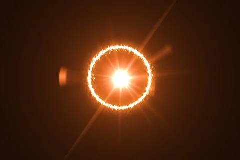 Circle red flare.Ring of flame light effect. Stock Illustration