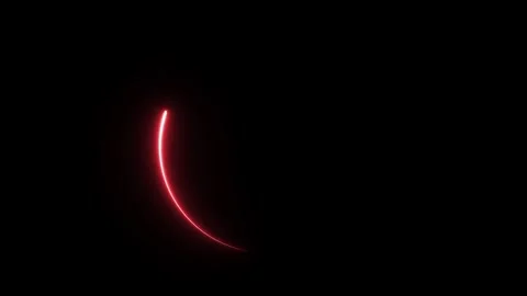 Circle Red line glow running around overlay effect Video stock 322790808