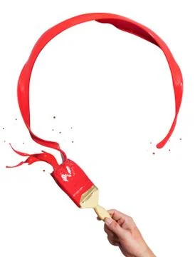 Circle red paint splash Stock Photos