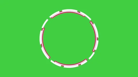 Circle red white border animation spinning on green screen motion graphics for Video stock 345047487