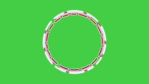 Circle red white border animation rotating slow on green screen motion graphics Stock Footage 345047528