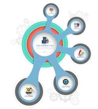 Circle relationship with icons Stock Illustration