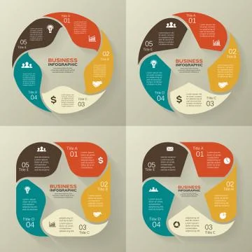 Circle retro old infographic, cycle diagram Stock Illustration