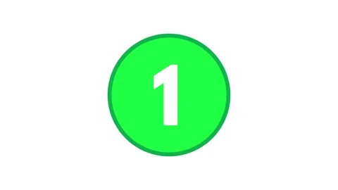 Circle Reveal Numbers Counting Up 1 to 10 Color Green Stock Footage 102352638