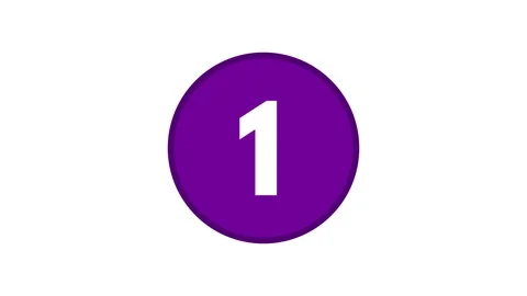 Circle Reveal Numbers Counting Up 1 to 10 Color Purple Stock Footage 102353023