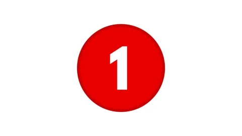 Circle Reveal Numbers Counting Up 1 to 10 Color Red Video stock 102353606