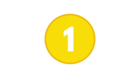 Circle Reveal Numbers Counting Up 1 to 10 Color Yellow Video stock 102353992