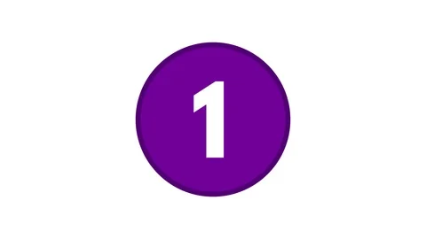 Circle Reveal Numbers Counting Up 1 to 10 Color Purple Version 2 Video stock 102478108